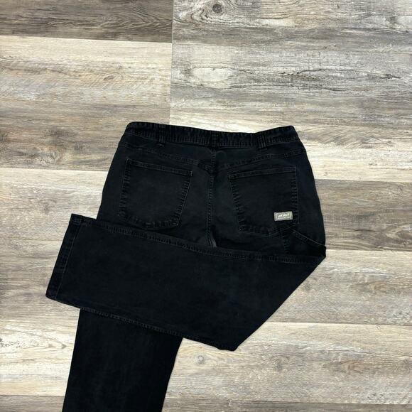 Eddie Bauer Stretch Canvas Black Mens 38x30 Classic Fit Utility Work Pants - Picture 3 of 15